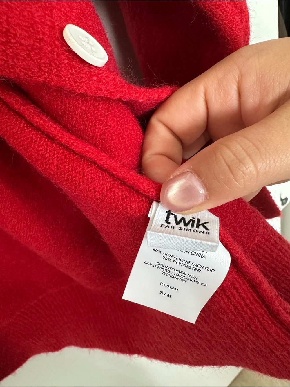 NWT Red Button Cardigan Sweater with Bow Detail - Picture 5 of 5